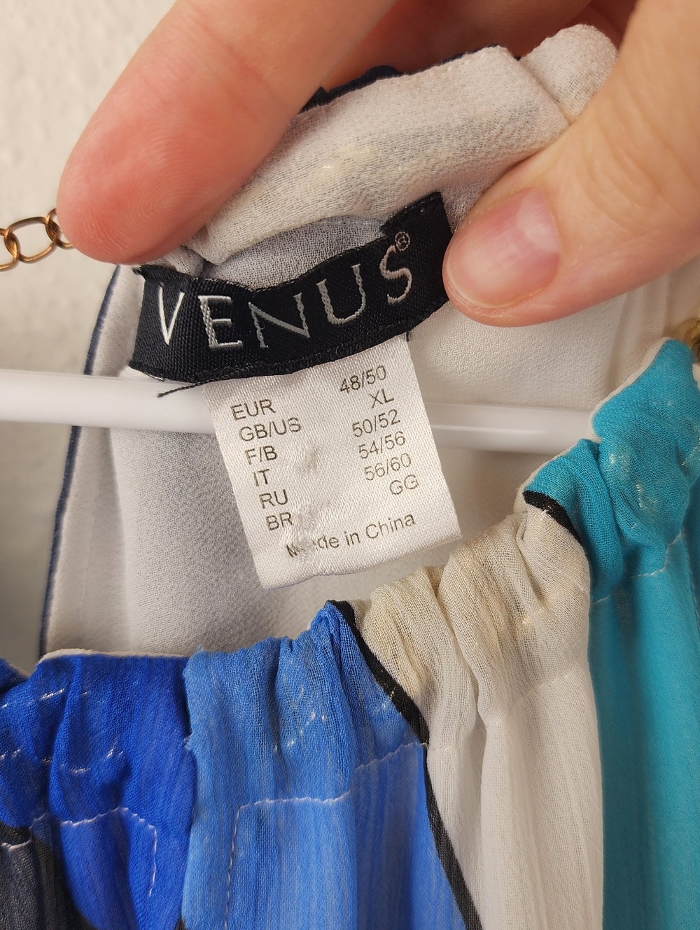 VENUS Blue Green High-Low Halter Dress with Gold Chain Straps - Picture 8 of 11